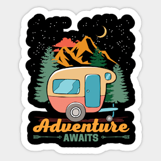 Adventure Awaits Travel By Caravan Sticker